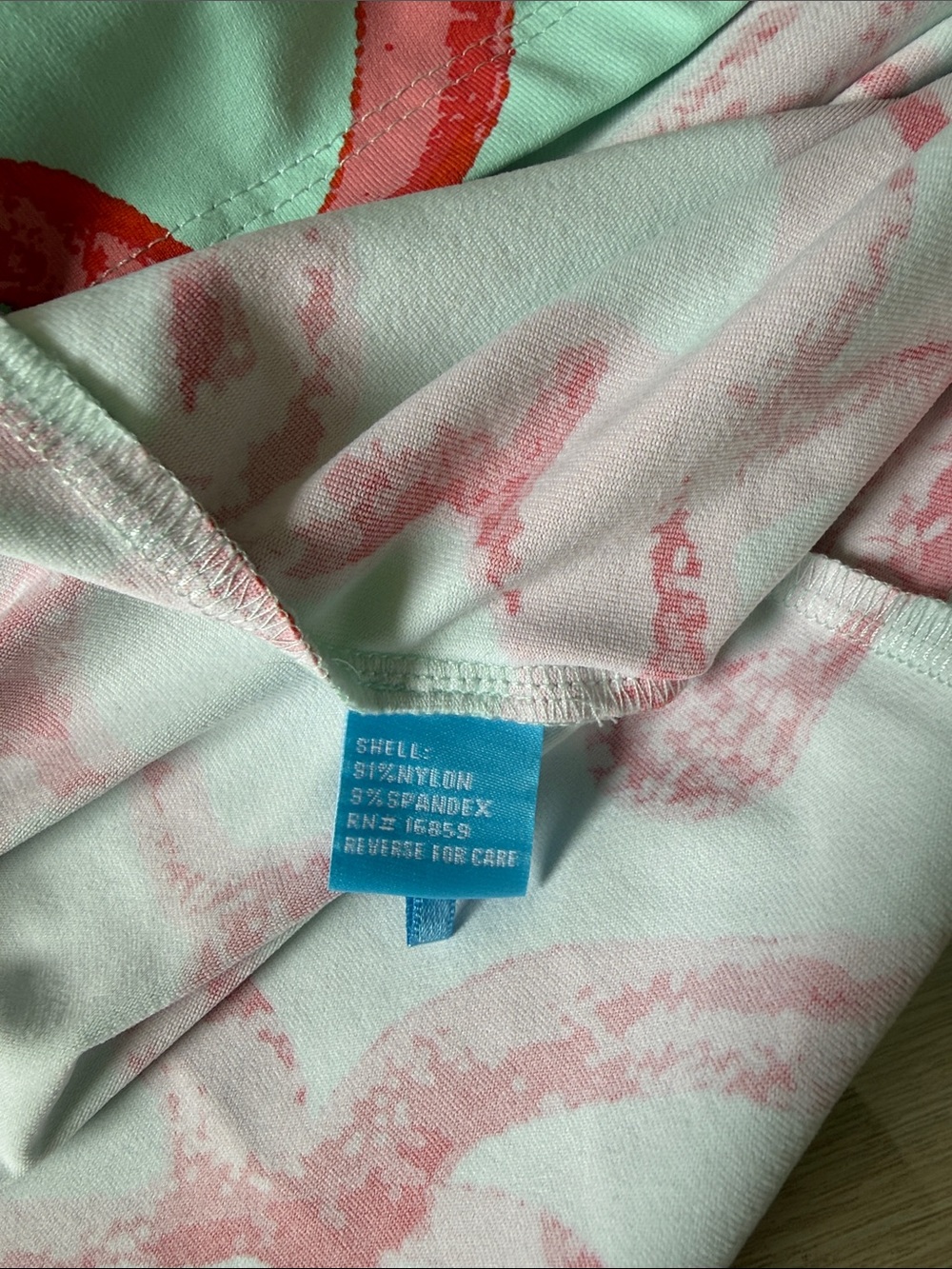 J. McLaughlin Mint Green Midi Dress with Coral Red Swirl Print - Picture 4 of 4